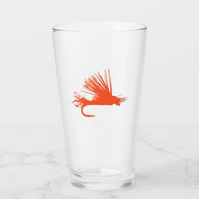 Orange Fly Fishing Glas (Vorderseite)