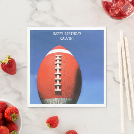 Orange Football Birthday Party Paper Napkins Serviette