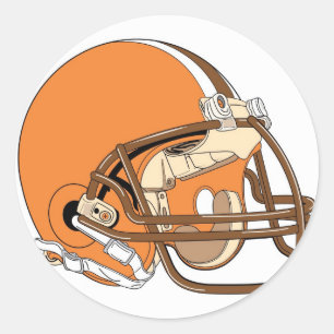 Orange Football-Helm Runder Aufkleber