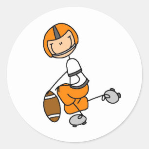 Orange Football Player Sticker