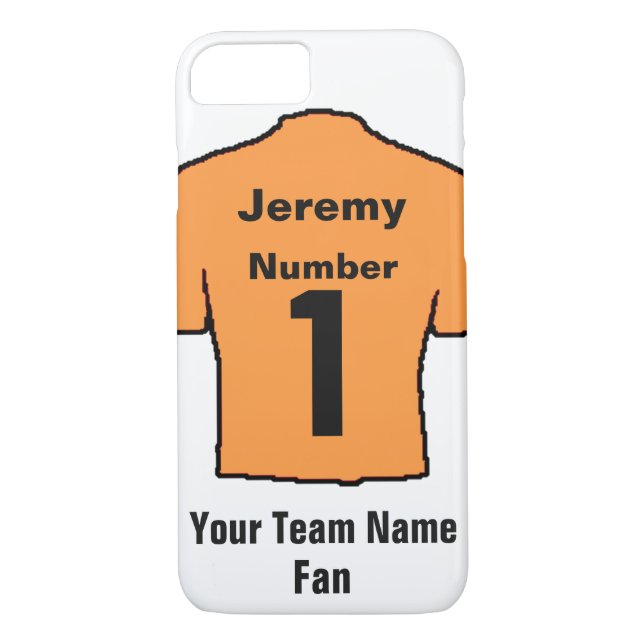 Orange Football Shirt. Anpassen des Namens und des Case-Mate iPhone Hülle (Rückseite)