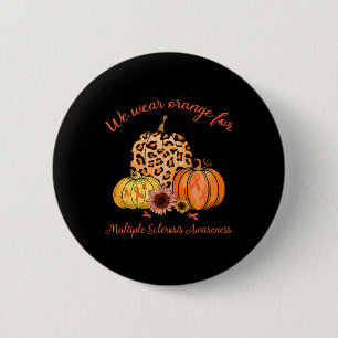 Orange for Multiple Sklerose Awareness Pumpkin Gi Button