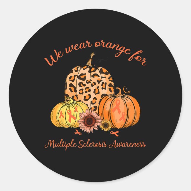 Orange for Multiple Sklerose Awareness Pumpkin Gi Runder Aufkleber (Vorderseite)