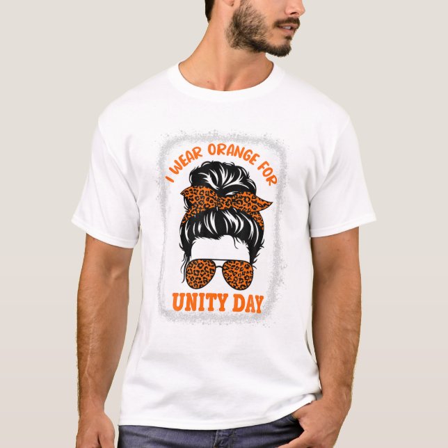 Orange for Unity Day Messy Bun T-Shirt (Vorderseite)