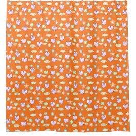 Orange Formen Duschvorhang