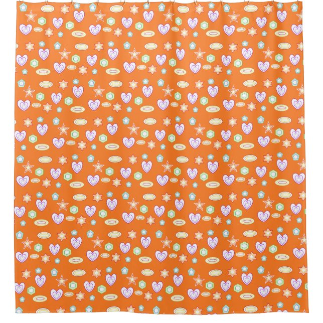 Orange Formen  Duschvorhang (Vorderseite)