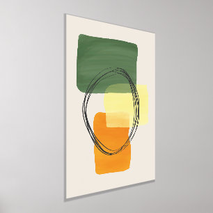 Orange Formen HandGezeichnet Wasserfarben Moderne  Foliendrucke