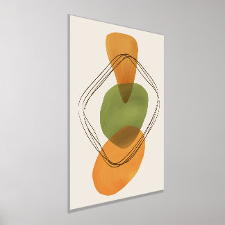 Orange Formen HandGezeichnet Wasserfarben Moderne Foliendrucke