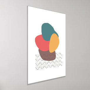 Orange Formen Künstlerische Moderne Zusammensetzun Foliendrucke