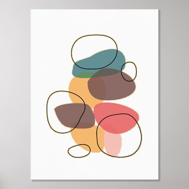 Orange Formen künstlerische Zusammensetzung Foliendrucke (Vorderseite)