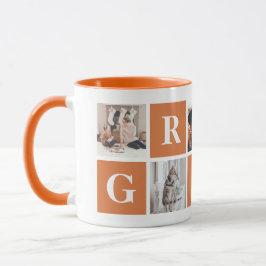 Orange Foto Collage personalisierte Fehler für Oma Tasse