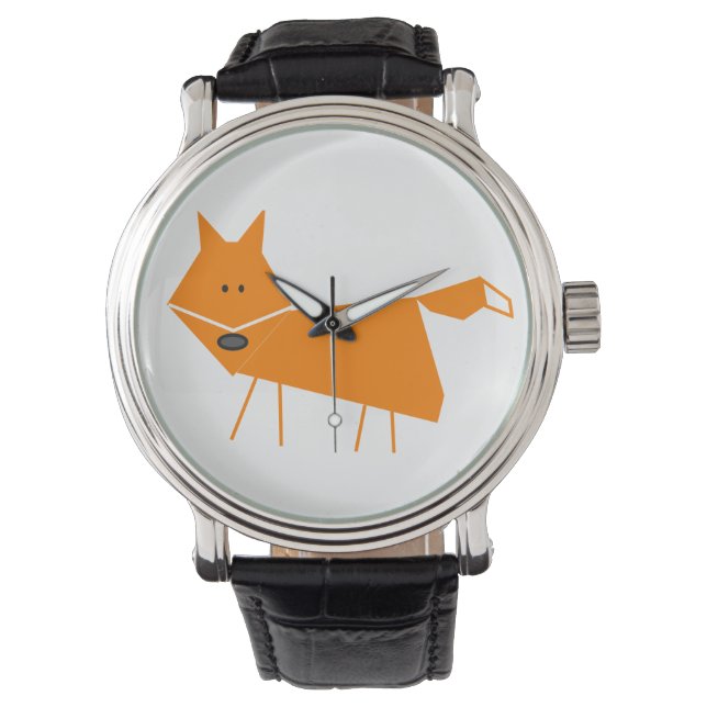 Orange Fox Armbanduhr (Vorderseite)