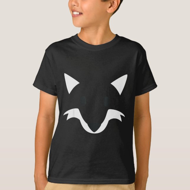 Orange Fox Face Halloween Apparel Matching Group F T-Shirt (Vorderseite)