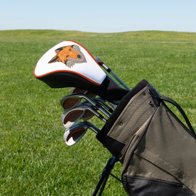 Orange Fox Head Golf Headcover (In SItu)