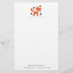 Orange Fox in Weihnachtsmannmütze Niedliche Weihna Briefpapier