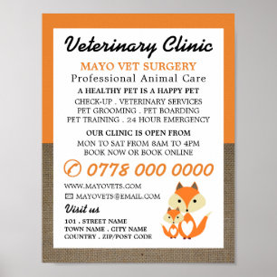 Orange Fox, Tierarzt, Veterinärdienst Poster