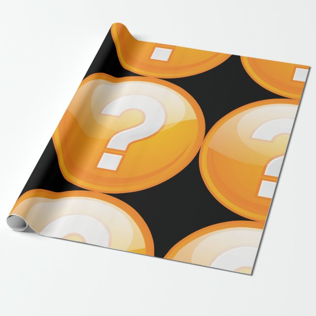 Orange Fragezeichen-Packpapier Geschenkpapier (Ungerollt)