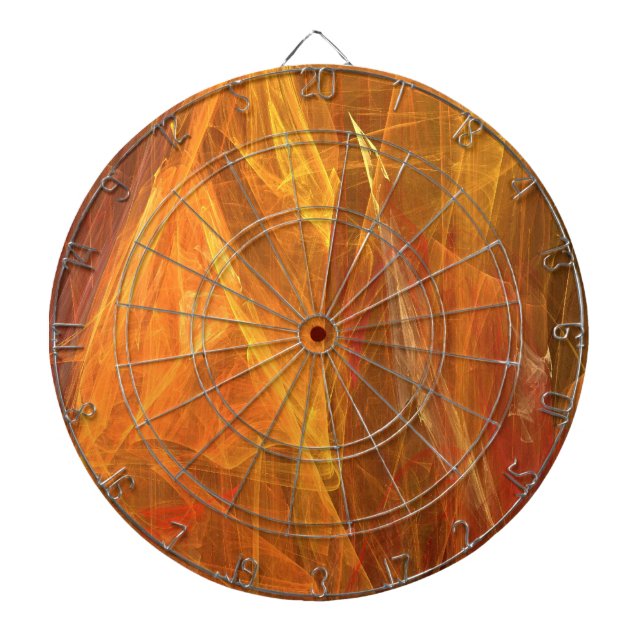 Orange Fraktal Dart Board Dartscheibe (vorne)