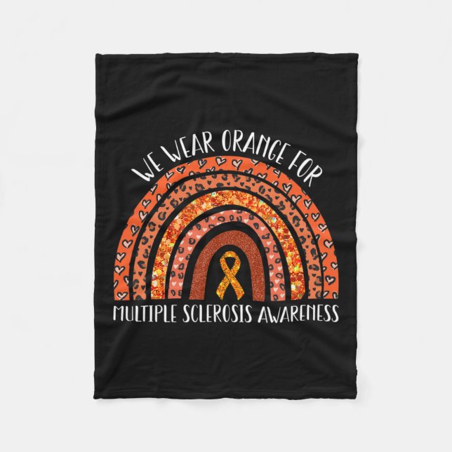 Orange Frau Rainbow Multiple Sklerose Awarenes Fleecedecke (Vorderseite)