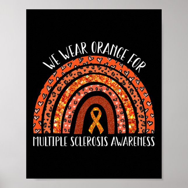 Orange Frau Rainbow Multiple Sklerose Awarenes Poster (Vorne)