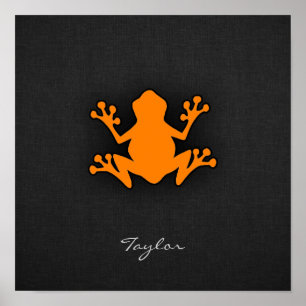 Orange Frog Poster