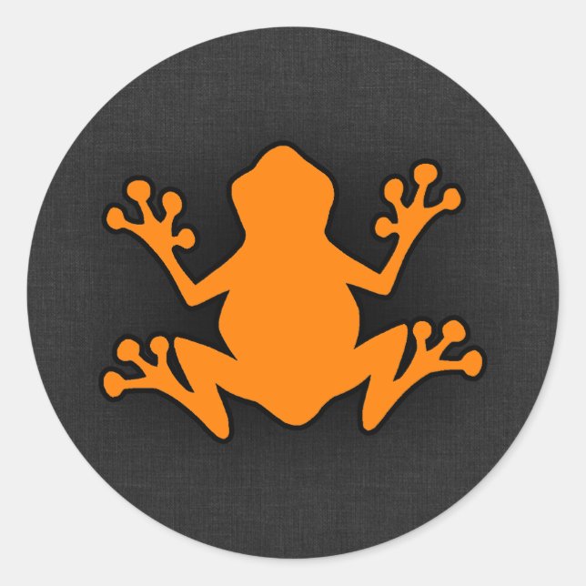 Orange Frog Runder Aufkleber (Vorderseite)