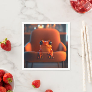 Orange Frog Serviette