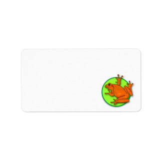 Orange Frosch-Adressetikett Adressaufkleber