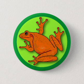 Orange Frosch Round Button