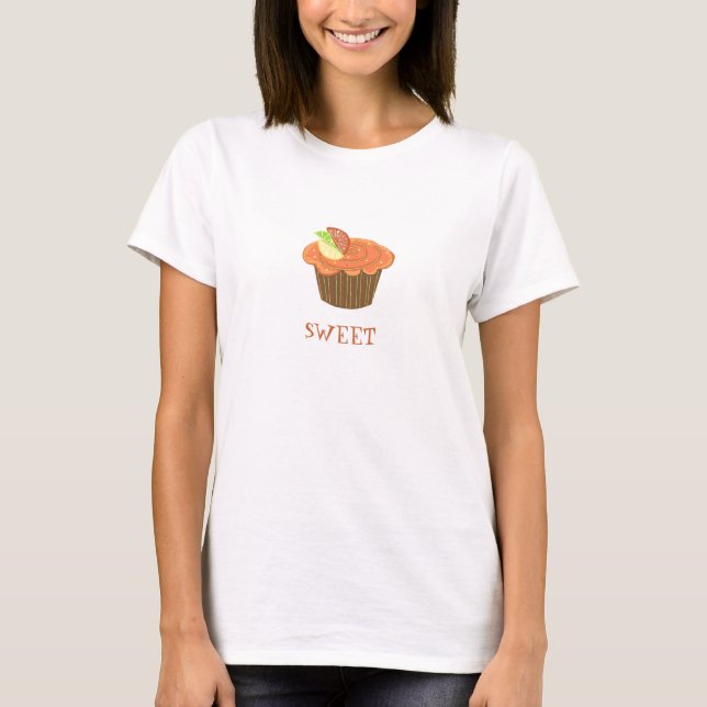 Orange Frucht Cupcake T-Shirt (Vorderseite)