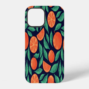 Orange Frucht: Farbige Nahtlose Vintage iPhone 12 Hülle