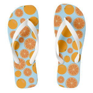 Orange Frucht Muster Sommer Flip Flops