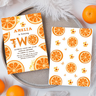 Orange Frucht Wasserfarbe Zitrusfrüchte Kindergebu Einladung