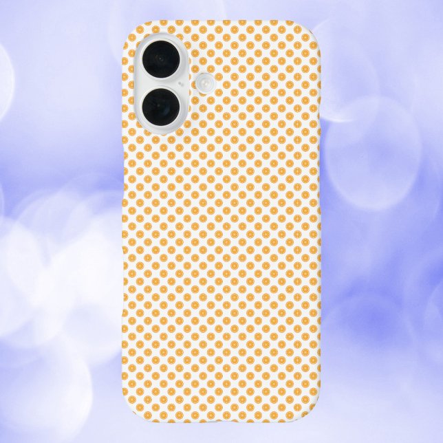 Orange Fruchtfuttermuster iPhone 16 Hülle (A phone case with a fun pattern of orange fruit slices.)