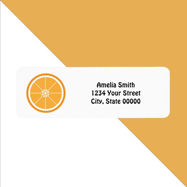 Orange Fruchtzitrus Personalize Rücksendeadresse (A return address label featuring an orange fruit slice.  Text can be personalized to fit your needs)