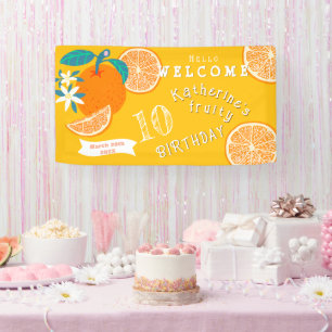 Orange Fruit Birthday Willkommensbanner Banner
