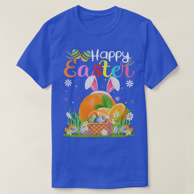 Orange Fruit Bunny Egg Jagd Funny Orange Happy  T-Shirt (Design vorne)
