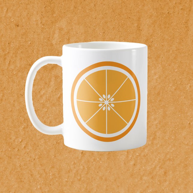 Orange Fruit Citrus Slice Kaffeetasse (A mug featuring an orange slice on each side)