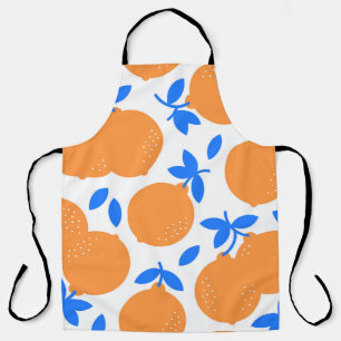 Orange Fruit: Exquisite blauweiße Muster. Schürze