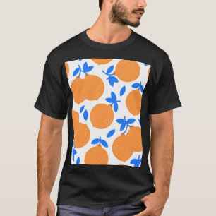 Orange Fruit: Exquisite blauweiße Muster. T-Shirt