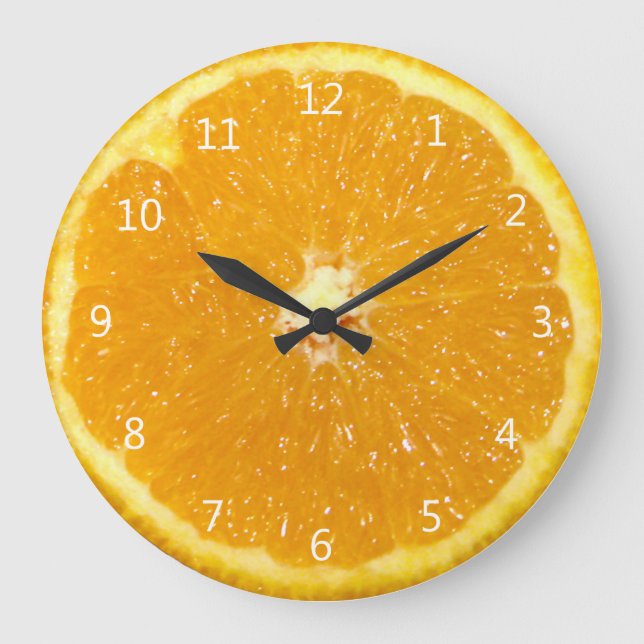 Orange Fruit Fresh Slice Große Wanduhr (Vorderseite)
