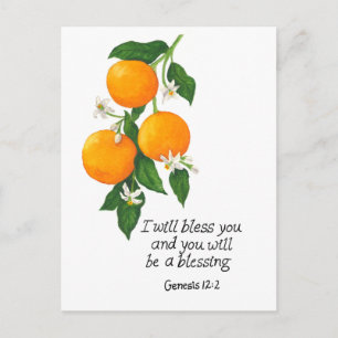 Orange Fruit Genesis 12:2 Postkarte