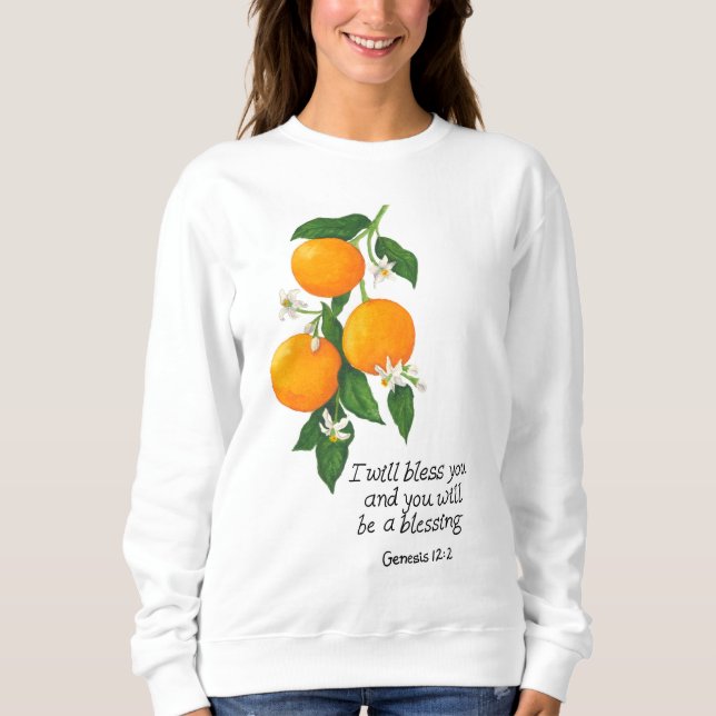 Orange Fruit Genesis 12:2 Sweatshirt (Vorderseite)