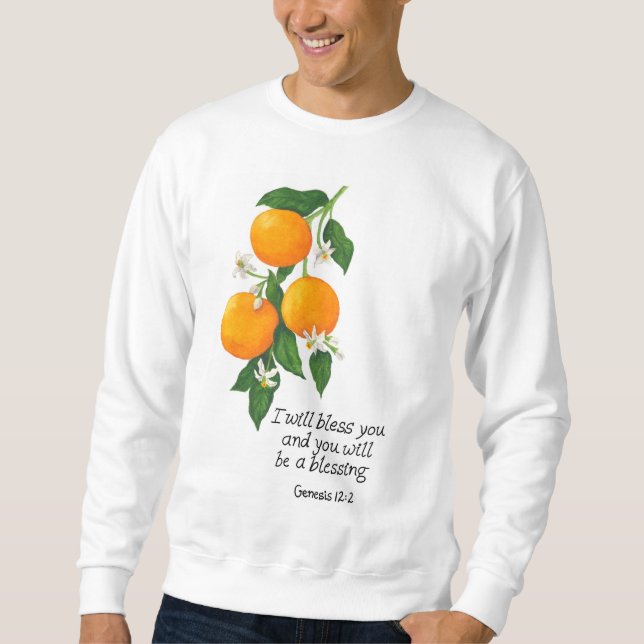Orange Fruit Genesis 12:2 Sweatshirt (Vorderseite)