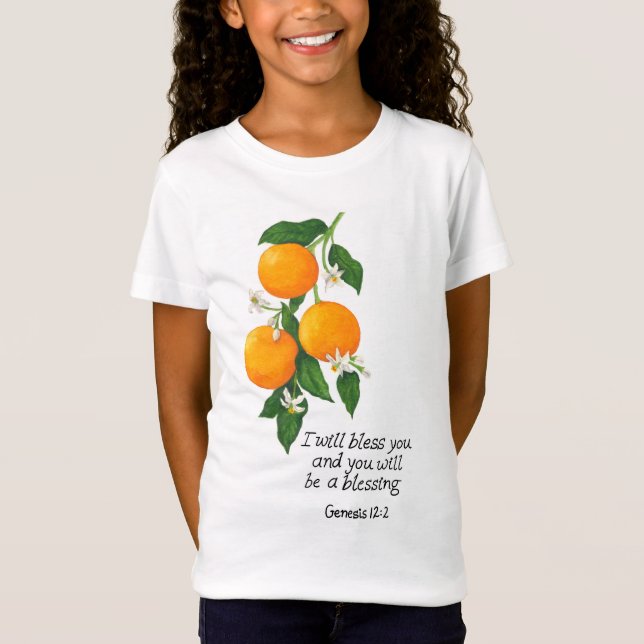 Orange Fruit Genesis 12:2 T-Shirt (Vorderseite)
