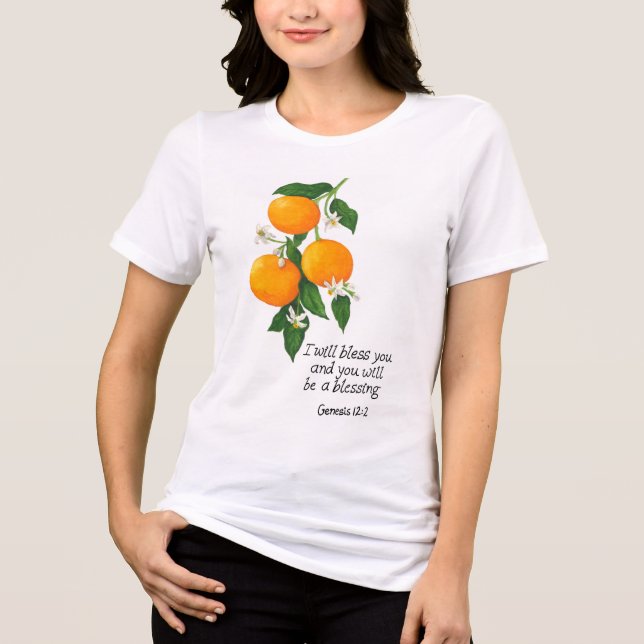 Orange Fruit Genesis 12:2 Tri-Blend Shirt (Vorderseite)