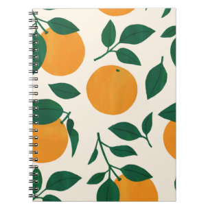 Orange Fruit Pattern Illustration Notizblock