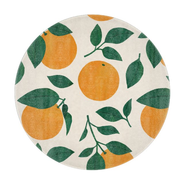 Orange Fruit Pattern Illustration Schneidebrett (Vorderseite)