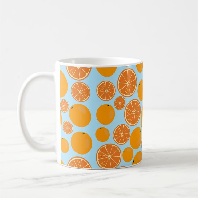 Orange Fruit Pattern Kaffeetasse (Links)