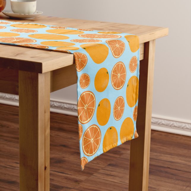 Orange Fruit Pattern Kurzer Tischläufer (Beispiel)
